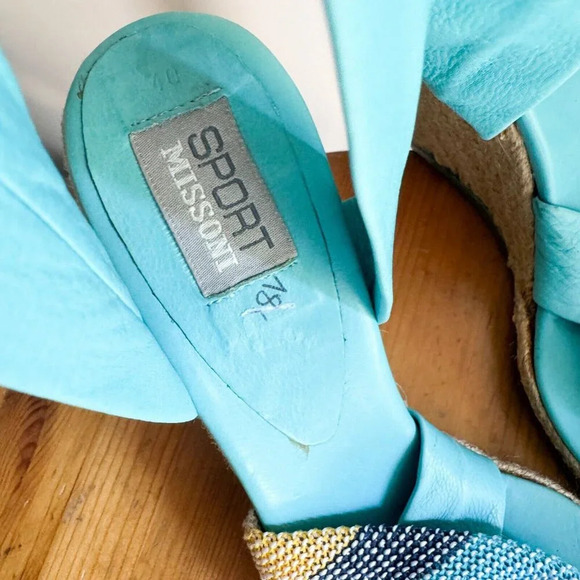 Missoni Sport Nkle Wrap Raffie Wedge Heels Sandals 40 - Picture 7 of 11